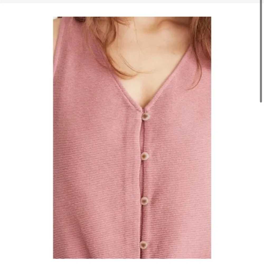 Madewell Texture & Thread Button Front Tie Tank Size Small - Picture 6 of 12